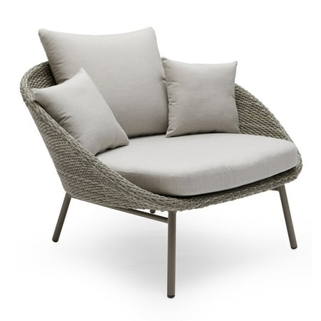 Modrn Scandinavian Nau Outdoor Woven Lounge Chair With Sunbrella Modrn Scandinavian Nau Outdoor Woven Lounge Chair With Sunbrella Cushion