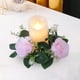 thumbnail image 4 of Anillos de vela Coronas Corona pequeña Pilar Portavelas Coronas florales Flor floral artificial Guirnalda para fiesta Pascua Mesa Acción de gracias , Rosado, 4 of 7