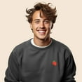 thumbnail image 4 of Dalix Strawberry Embroidered Fleece Crewneck Long Sleeve Sweatshirt Mens in Asphalt Gray XL X-Large, 4 of 5
