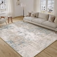 thumbnail image 4 of x Washable Area Rug for Living Room Bedroom Cream Neutral Carpet Low Pile Soft Thin Tapis Salon Abstract Modern Vacuumable Lightweight Large Throw Rug for Dining Room Kitchen, 4 of 9