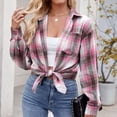 thumbnail image 4 of Veste Chemise à Carreaux Décontractée Mode Automne pour Femmes, 4 of 6