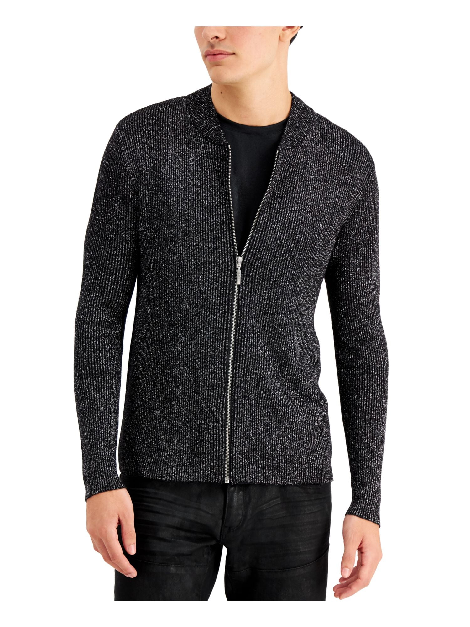 INC Mens Gray Full Zip Cardigan Sweater 
