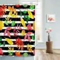 thumbnail image 5 of Fall Shower Curtain Harvest Maple Leaf Shower Curtains for Bathroom Colorful Leaves Black Stripes Bath Curtains Sets for Autumn Thanksgiving Seasonal Bathroom Decor Fabric Waterproof 72 x 72 in, 5 of 6