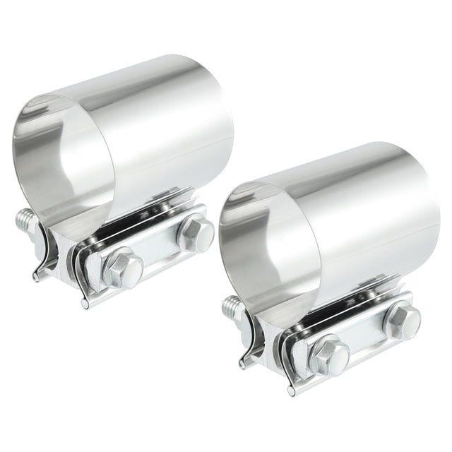 Unique Bargains 2pcs Universal Car Exhaust Pipe Sleeve Connector Clamp Coupler 2” Replacement