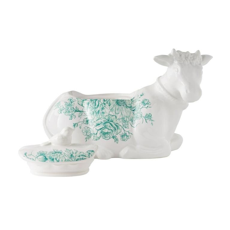 The Pioneer Woman Agatha Stoneware Cow Food Storage Jar, Green