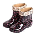 thumbnail image 2 of Mid-Calf Water Shoes for Women Round Toe Slip-on Waterproof PVC Lined Rain Boots for Outdoor Daily Walks, 2 of 7