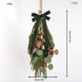 thumbnail image 4 of 19'' Christmas Teardrop Swag, Artificial Norfolk Pine Pinecone Wreath with Red Berries & Acorns for Front Door Decoration, C, Wreath, 4 of 9