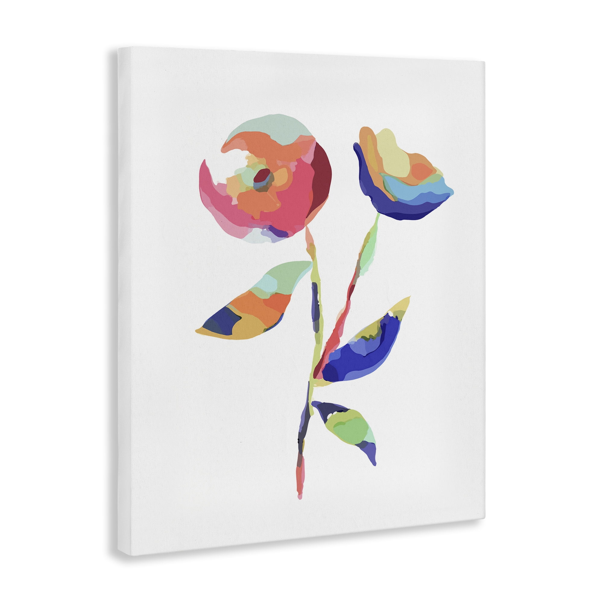 Stupell Industries Mosaic Flower Buds Plants & Flowers Painting Wrapped Canvas Art Print Wall Art, 16 x 20