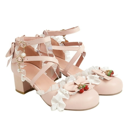 

NUOLUX 1 Pair of Lolita Style Shoes Cosplay Women Shoes Lovely Lace Bowknot Sandals