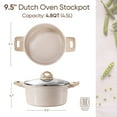 thumbnail image 2 of Carote Non Stick Ceramic Dutch Oven, Non Toxic Stockpot with Lid, Easy to Clean, All Stoves Compatible, 4.8QT, Taupe, 2 of 6