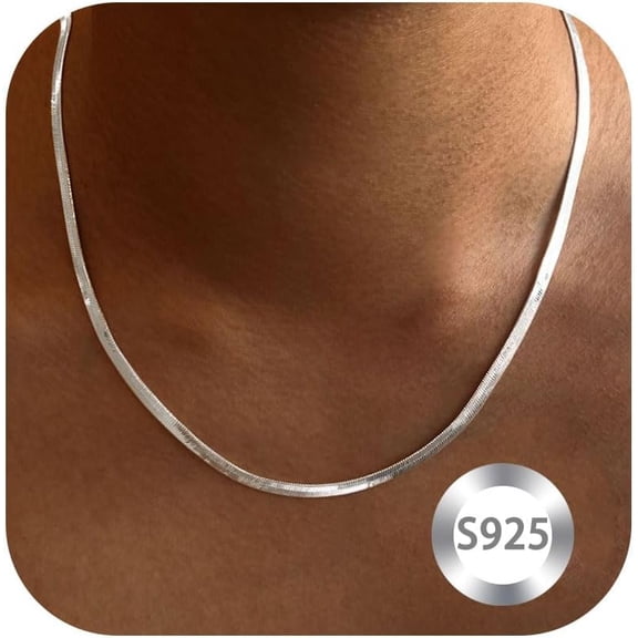 925 Sterling Silver Chain Necklace for Women 16-24 Inch Silver Jewelry Gift[p462]