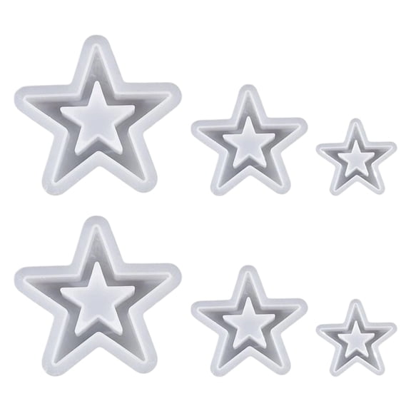 Hollow Star Silicone Mold Christmas Ornament Resin Mold Pentagrams Epoxy Casting Molds for Diys Craft Christmas Pendants