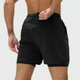 thumbnail image 4 of Hvot&aat Men's Summer Athletic Shorts With Liner Lightweight Casual Elastic Waist Drawstring Shorts Quick Dry Gym Shorts, 4 of 5