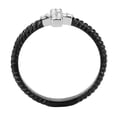 thumbnail image 3 of Women's Stainless Steel Two-Tone IP Black CZ Clear Midi Ring, 3 of 5