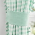 thumbnail image 4 of The Pioneer Woman Gingham Light Filtering Curtain Panel Pair with Tie Backs, Set of 2, Mint, 40"W x 84"L, 4 of 5