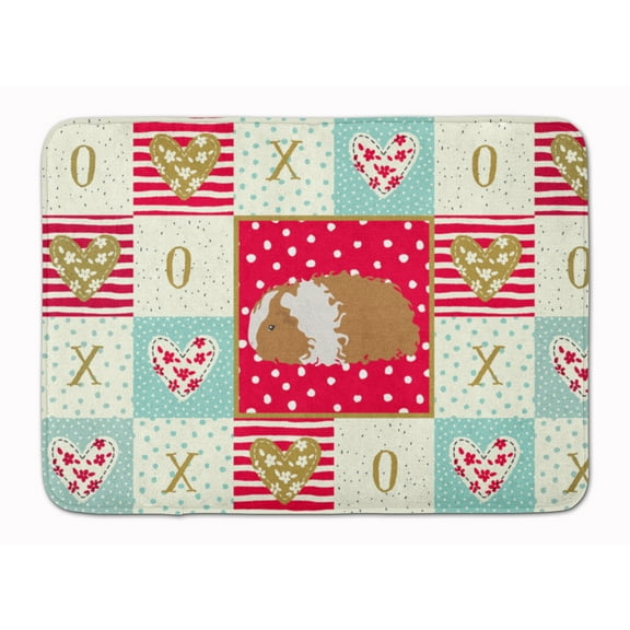Texel Guinea Pig Love Machine Washable Memory Foam Mat Red