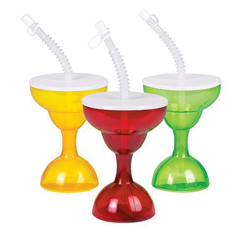 Margarita Cups with Lid & Straw (6 Pack)