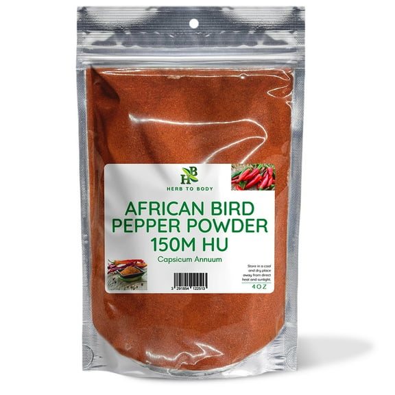 Herb To Body African Bird Pepper Powder 150M HU | Capsicum Annuum | 4oz