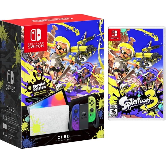 Nintendo Switch OLED Model Splatoon 3 Bundle with Special Edition Game Included
