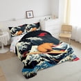 thumbnail image 2 of Manfei Capybara Surfing 2pcs Bedding Comforter Set,Ocean Waves Twin Comforter Sets,Japanese Style Bedding Set,Ultra Soft Animal Room Decor,Reversible, 2 of 7