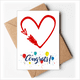 thumbnail image 1 of Flecha Roja corazón ilustración diseño creativo Sobre de la Carta de felicitación de la tarjeta de matrimonio, 1 of 4