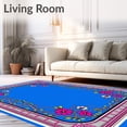 thumbnail image 2 of ODIKA 3'x5' Machine Washable Non-Slip Area Rug, Artisan Vine Lattice High Traffic Rug with Pad, Blue, 551225, 2 of 8
