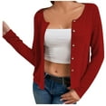 thumbnail image 2 of LOVZFMLL Jackets for Women's Cropped Cardigans Fall Casual Long Sleeve Open Front Workout Sweatshirt Solid Color Coat, 2 of 4
