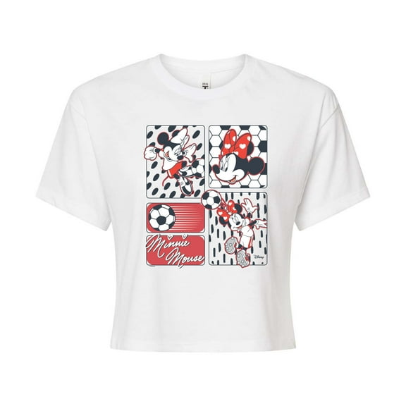 Disney - Minnie Soccer  - Juniors Cropped Cotton Blend T-Shirt