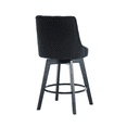 thumbnail image 5 of MINCETA Counter Stools,26" 360 Free Swivel Bar Stools,Modern Counter Height Upholstered Backrest Barstools with Button Tufted,Wooden Kitchen Stools Set of 2,Performance Fabric in Charcoal Gray, 5 of 5