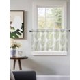 thumbnail image 3 of Sage Green Palm Leaves Tier Curtains 36 Inch Length,Sheer Curtains for Bedroom Living Room Summer Tropical Tree Coastal Plants Short Kitchen Curtains Drapes for Small Half Window 27.5"x36" 2 Panels, 3 of 7