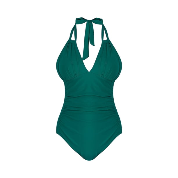 Gibobby Trajes de Baño Mujer Completos Traje de baño dividido con estampado de verano para mujer Traje de baño de moda Bikini de playa(Verde,M)