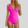 thumbnail image 2 of Feimerou One Piece Swimsuit Women Tummy Control High Waisted Sexy Ruffle V Neck Bathing Suits Back Cutout Slimming Push Up Monokini Swimsuits, 2 of 6