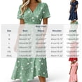 thumbnail image 3 of QSAWXQZ Women's Floral Wrap Midi Dress Short Sleeve V Neck A Line Sundress Vacation Outfit Casual for Summer L, 3 of 6