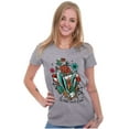 thumbnail image 3 of Wild and Free Bald Eagle Rose Tattoo Womens Fitted Plus Size Graphic Tee Brisco Brands 2X, 3 of 5