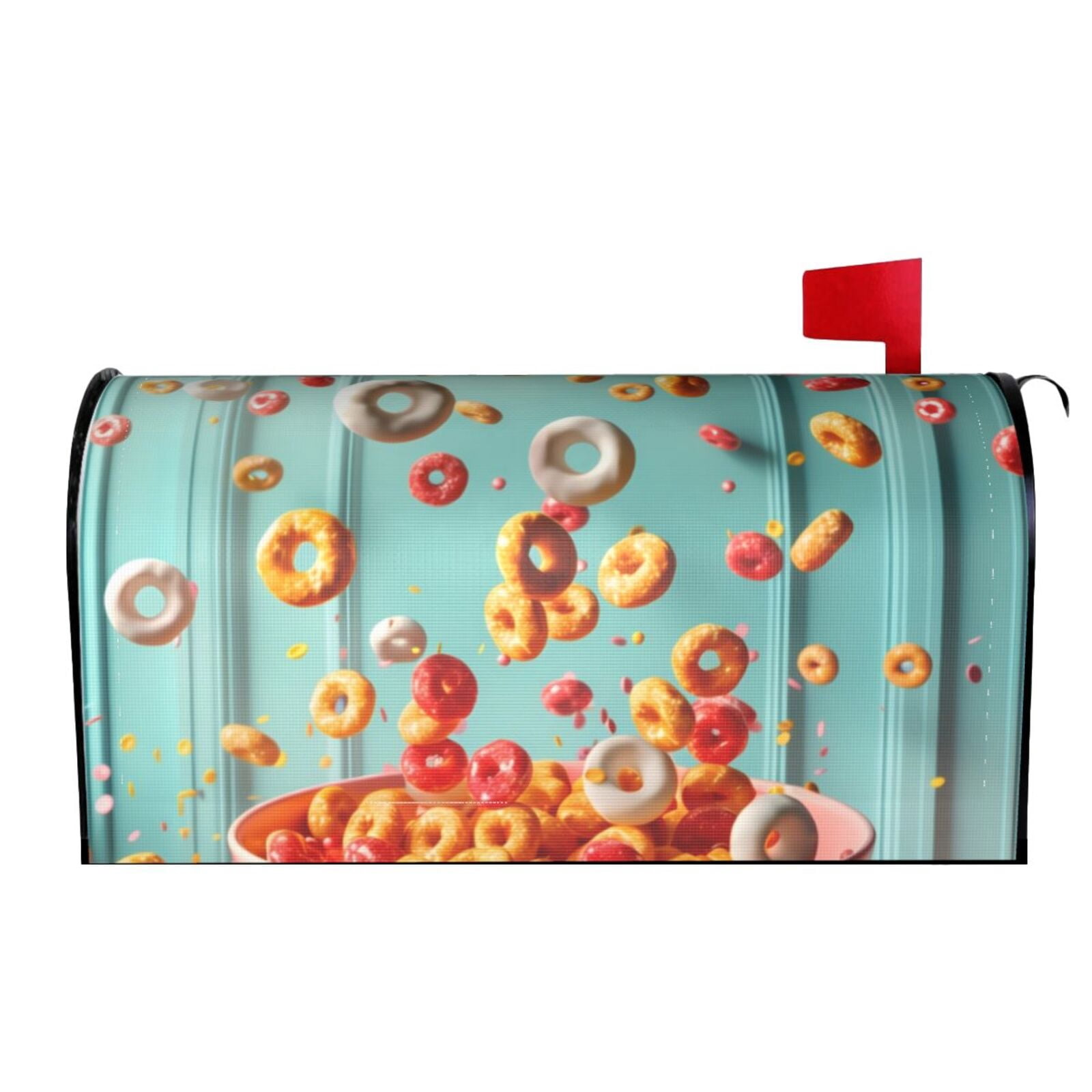 Picia Floating Colorful Cereal Magnetic Mailbox Cover Standard Size-21x18 in