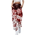 thumbnail image 2 of WILLBEST Pantalones Deportivos Casuales para Mujer, Cómodos, con Cordón y Estampado Floral, para Uso Diario Mediana, 2 of 4