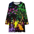 thumbnail image 2 of Neon Splatter Paint Loose Dress Evening Dress Summer Dresses for Women Luxury Dress Long Sleeved Dress, 2 of 4
