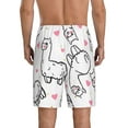 thumbnail image 3 of Bixox Men's Alpacas and Hearts printed lightweight casual shorts, soft sleep shorts with pockets., 3 of 7