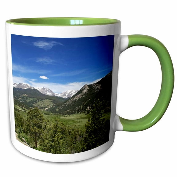 3drose, Colorado Estes National Park Mountain View, 11oz Two-tone Green Mug