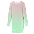 thumbnail image 2 of Ovafbau Women Fall Long Sleeve Prited Midi Dress Women's Print Crewneck Long Sleeve Dress Fall Dresses, 2 of 5