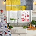 thumbnail image 5 of Yellow Grey Curtain Valances for Windows, Kitchen Valance Window Treatments Panel 2 Pack, Oil Painted Art Color Block Abstract Rod Pocket Short Curtains for Bathroom Bedroom 42 x 12 Inch, 5 of 8