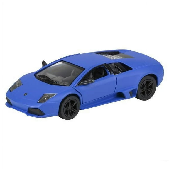 Rhode Island Novelty - Pull Back Die-Cast Metal Vehicle - MATTE LAMBORGHINI MURCIELAGO (Blue)(5 in) 1:36 Scale