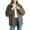 Dark Gray, variant on Kukoosong Women's Sherpa Jacket, Fashion Casual Wool Fleece Jacket, Long Sleeve Button Down Winter Warm Zipper Coat with Pockets