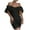 Black, variant on IROINNID Summer Dresses for Women , Summer Slim Short Dress Short Sleeve and Off-The-Shoulder Soild Color Holiday Dresses