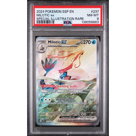 2024 Pokemon Scarlet and Violet Surging Sparks Special Illustration Rare Milotic Ex #237 /237 PSA 8