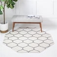thumbnail image 1 of Unique Loom 3151558 7 ft. 10 in. x 7 ft. 10 in. Rounded Trellis Frieze Octagon Rug, Ivory, 1 of 5