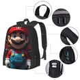 thumbnail image 3 of Lsque Mario Backpack for Men and Women - Durable 600D Oxford Cloth -Large Capacity, Water-Resistant School, Travel, and Hiking Bag, 3 of 7