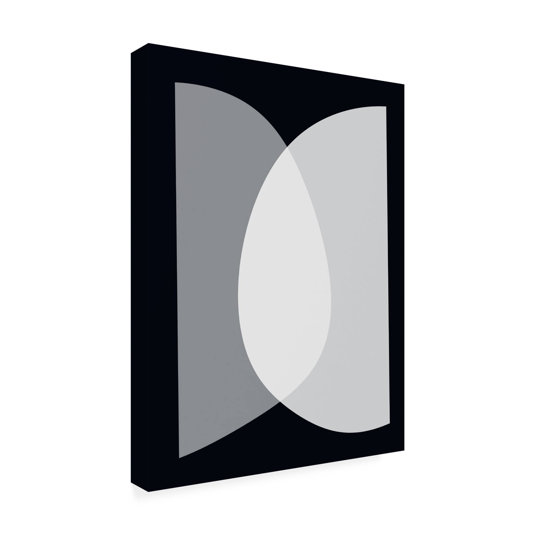 Canvas Wall Art - Tom Quartermaine 'Black and White Mid Century Abstract 2' Wall Art for Living Room, Bedroom, or Office Décor by Trademark Fine Art - 24 x 32 Inches