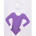 thumbnail image 3 of Nyeemya Ballet Leotards for Kids Girls Long Sleeve Gymnastics Dance Tops One Piece Bodysuit Dancewear Lavender 8, 3 of 7