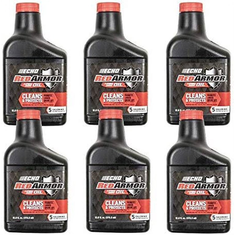 6 Pack of Echo Red Armor 2-Stroke Engine Oil 12.8 oz Bottle